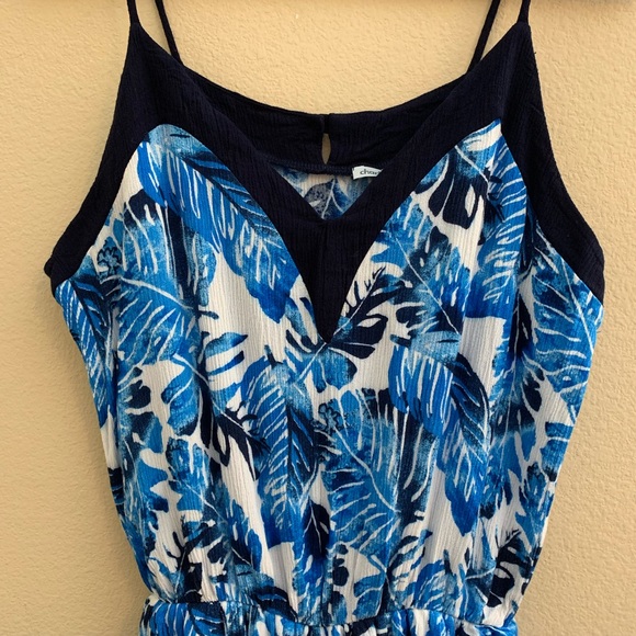Cute blue palm leave romper - Picture 2 of 6